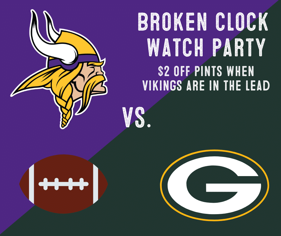 Come watch the Vikings take on the Packers tonight on our 13′ high definition p…