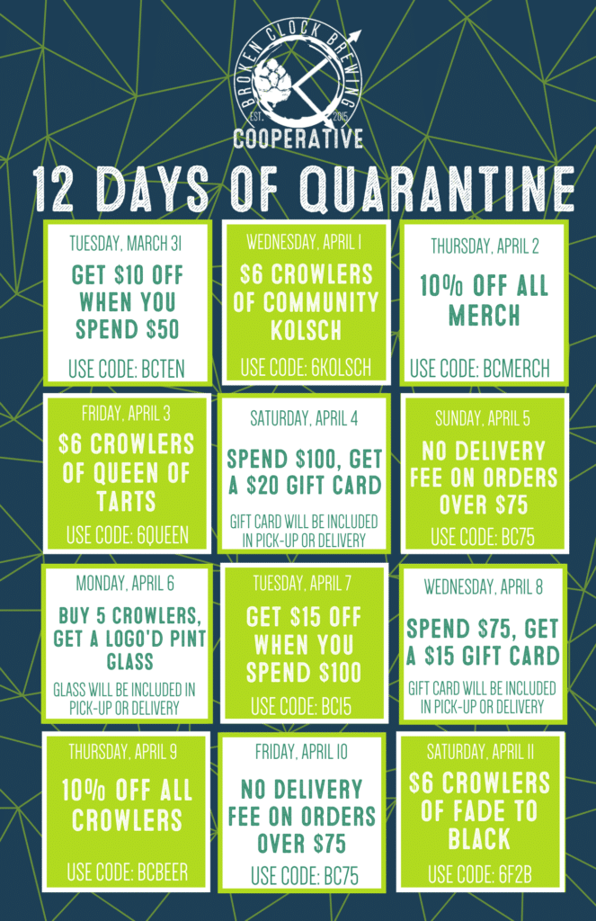 On the first day of quarantine Broken Clock gave to me….