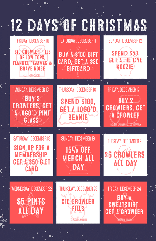 The 12 Days of Christmas start this Friday! Each day (minus a few days we are cl