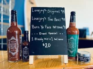 Lovejoy’s Bloody Mary Mix is at the taproom from 2-5pm giving samples of the ori